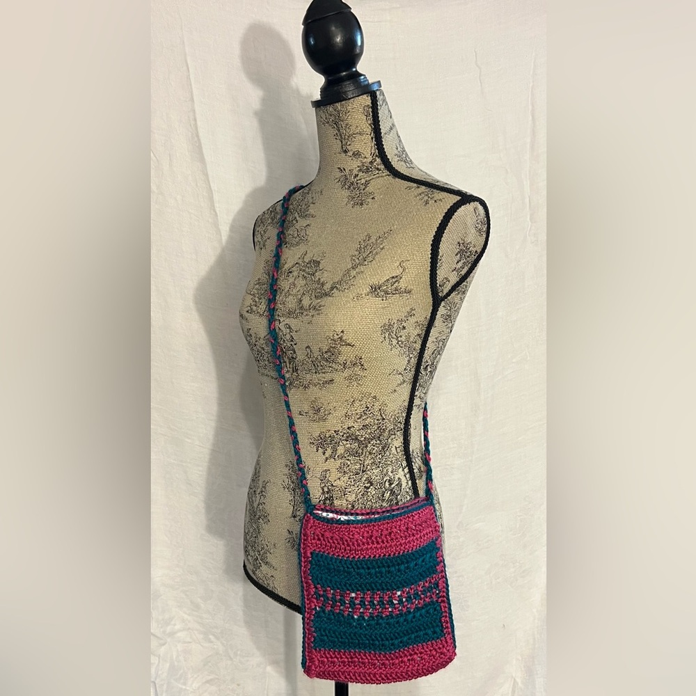 Handcrafted Multicolor Crochet Crossbody Bag